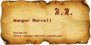 Wanger Marcell névjegykártya